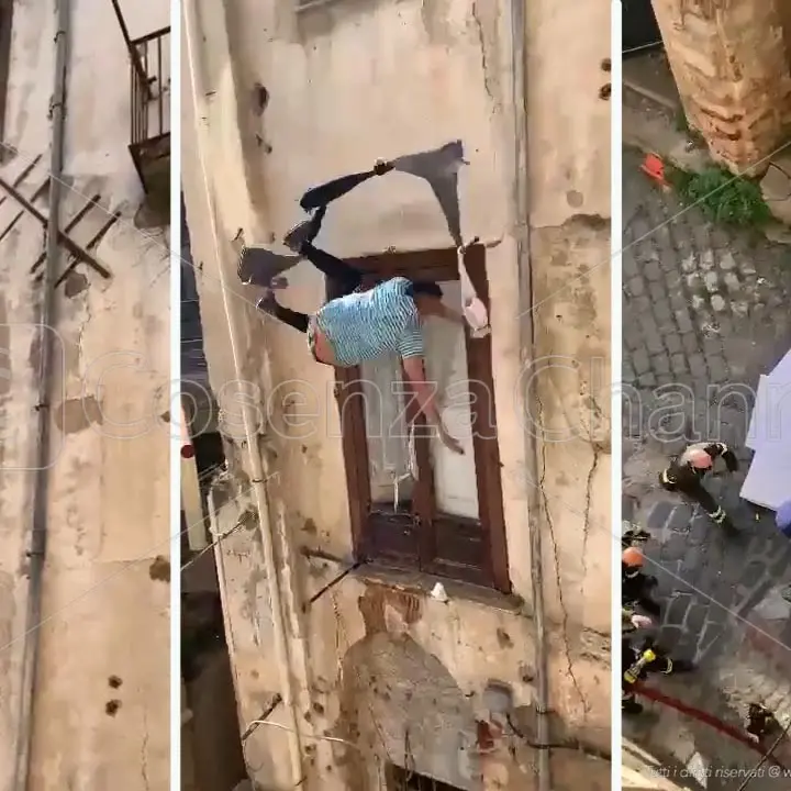 Migranti e Vigili del Fuoco salvano un ragazzo dal rogo di Cosenza Vecchia - VIDEO