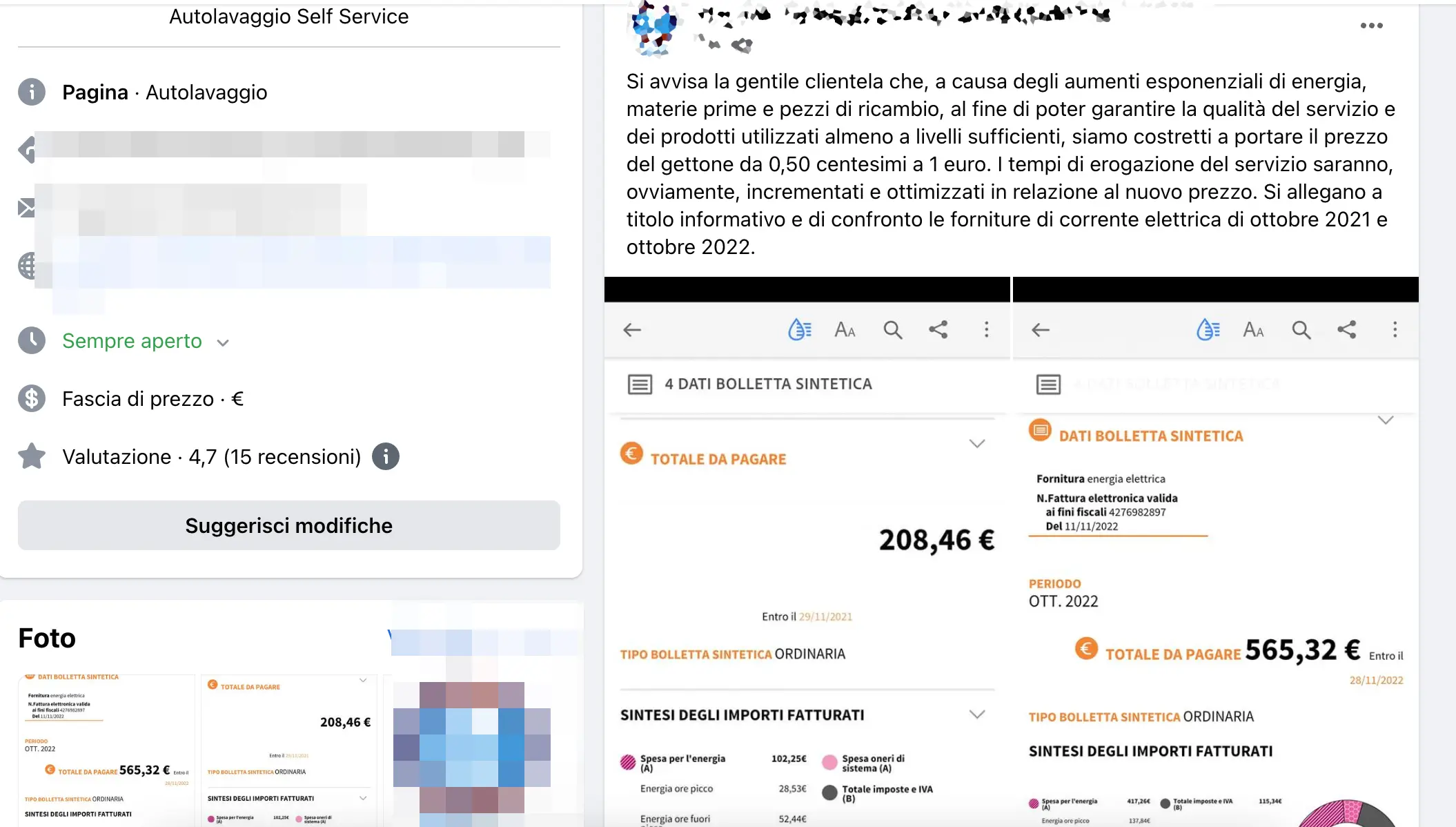 Aziende sull'orlo della crisi. L'avviso di un autolavaggio nel Cosentino: bollette raddoppiate, dobbiamo aumentare i prezzi. E non è il solo
