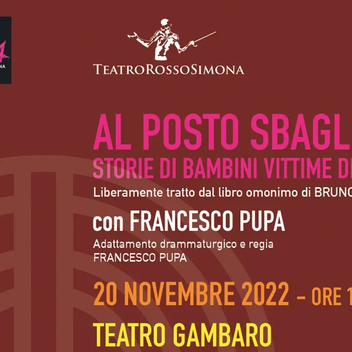 Teatro Rossosimona, a San Fili il teatro civile di “Al posto sbagliato – storie di bambini vittime di mafia”