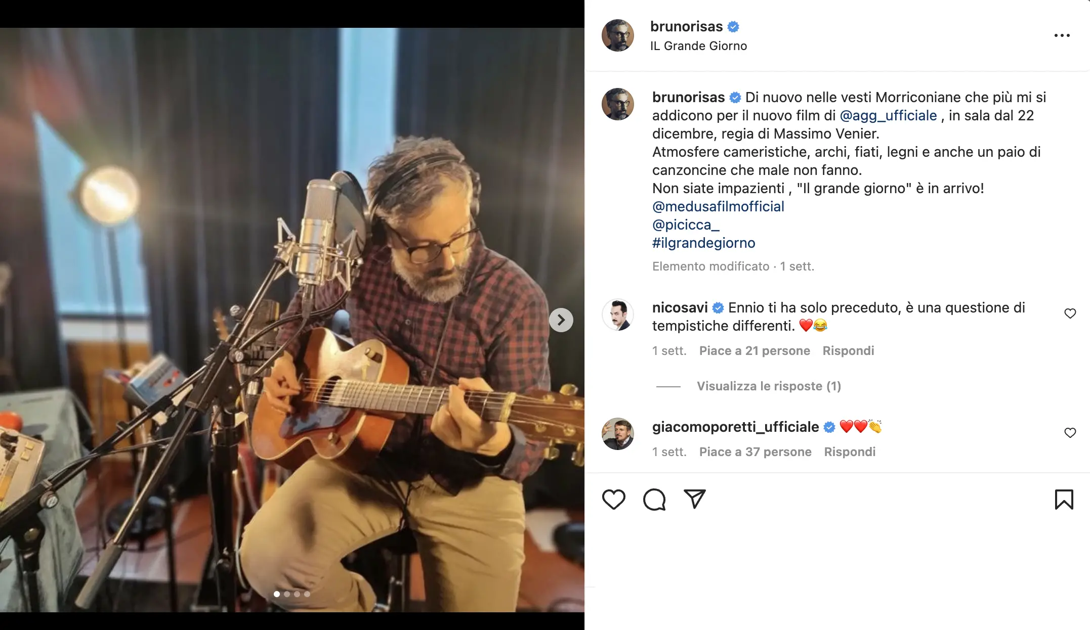 Brunori torna al fianco di Aldo, Giovanni e Giacomo e firma le musiche de \"Il grande giorno\"