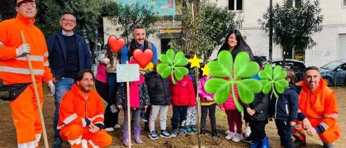 Giornata degli alberi, i piccoli alunni della \"Kinder Haus\" di Cosenza danno il loro contributo