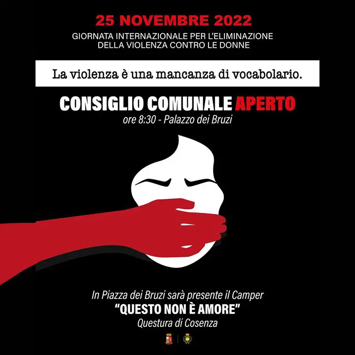 A Cosenza venerdì civico consesso aperto nella giornata contro la violenza sulle donne