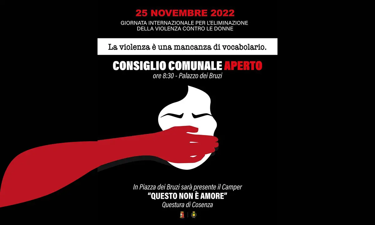 A Cosenza venerdì civico consesso aperto nella giornata contro la violenza sulle donne
