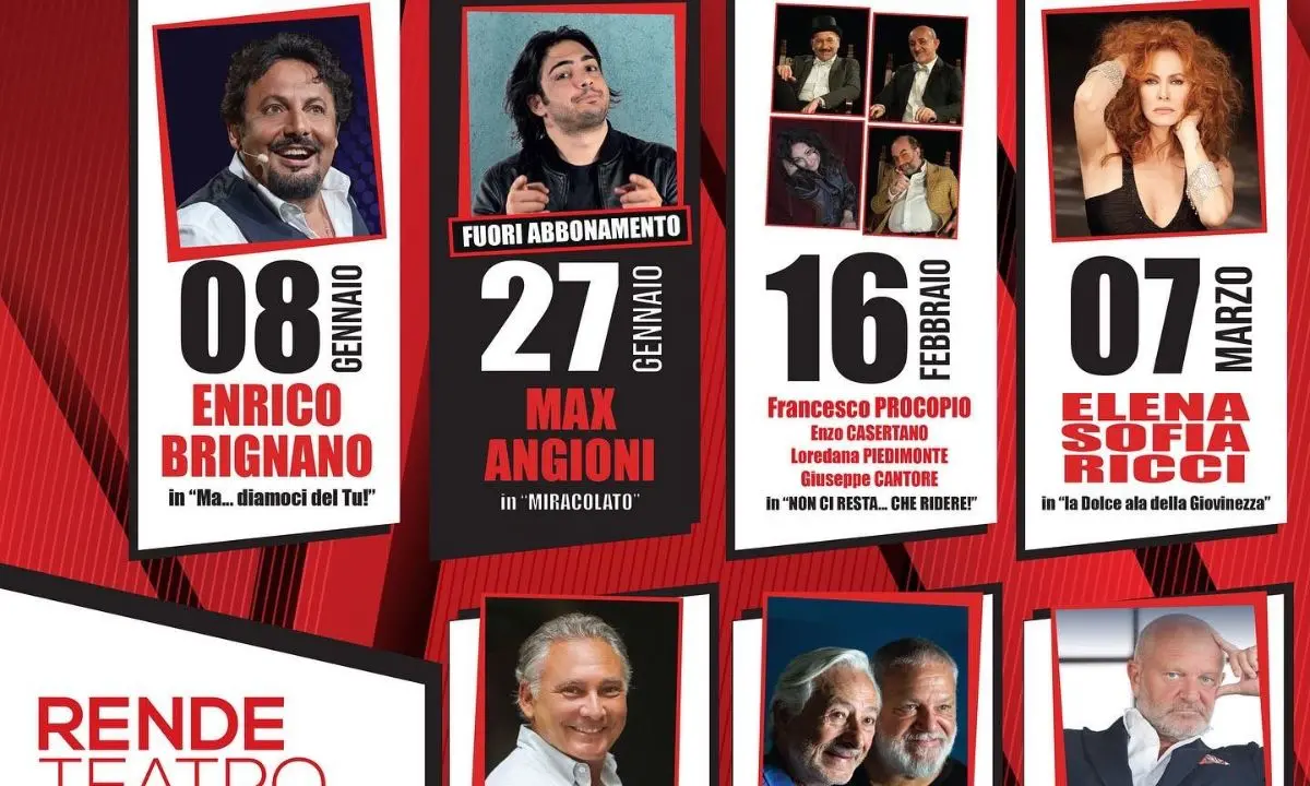 Rende Teatro Festival, ecco l'attore Enrico Brignano: il programma completo