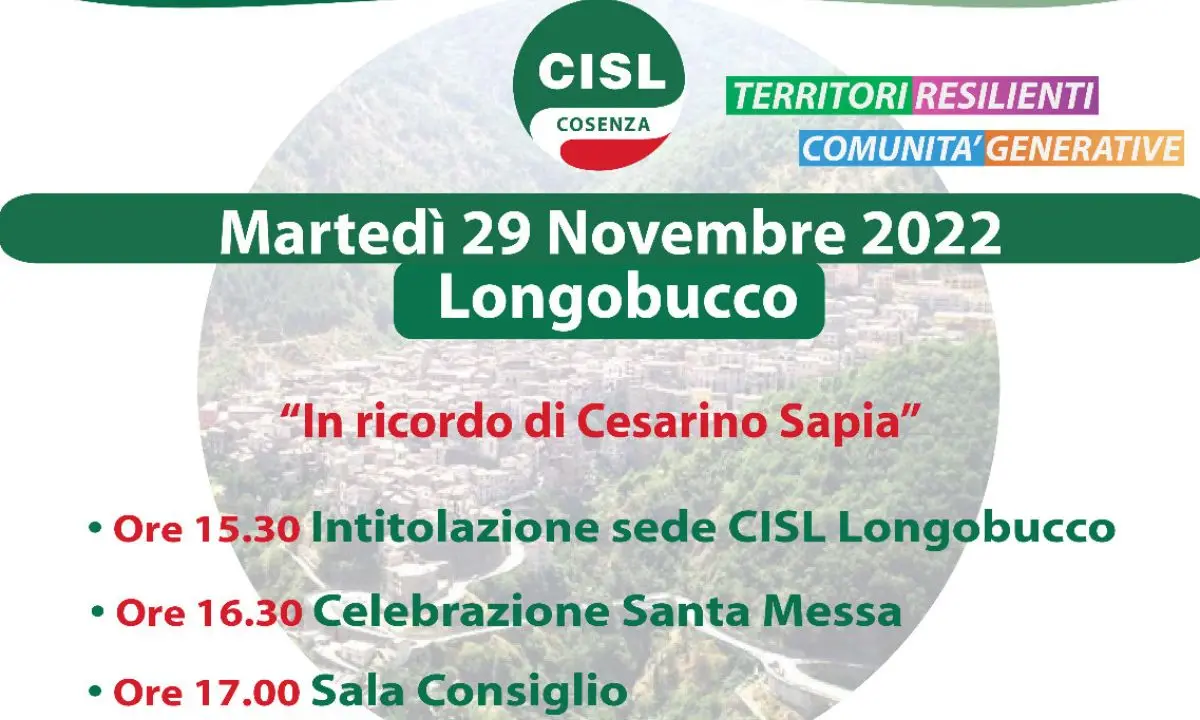 Longobucco, intitolazione della sede della CISL a Cesarino Sapia