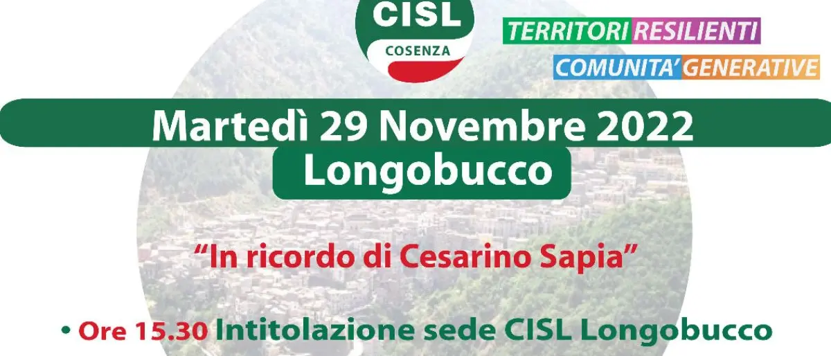 Longobucco, intitolazione della sede della CISL a Cesarino Sapia