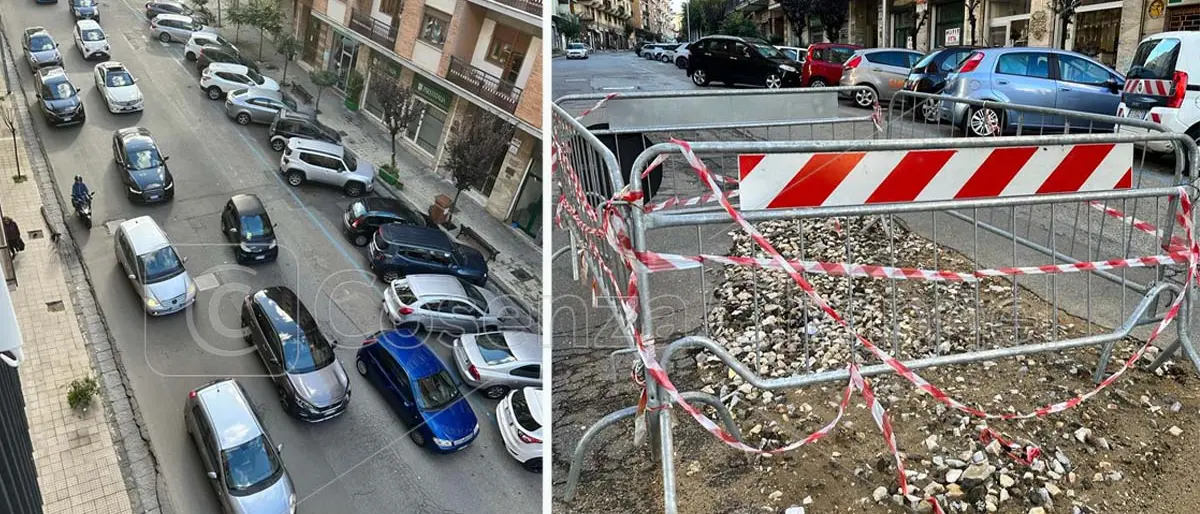 Cosenza, su Corso Fera non si viene a capo del problema. Le transenne ostacolo alla viabilità