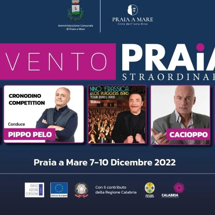 Eventi, nei prossimi giorni sarà \"Praia Straordinaria\" con un calendario ricco di spettacoli