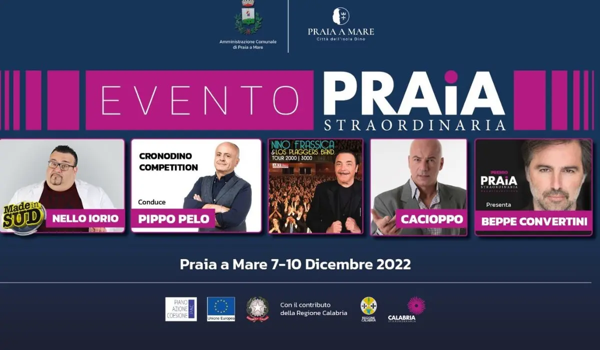 Eventi, nei prossimi giorni sarà \"Praia Straordinaria\" con un calendario ricco di spettacoli