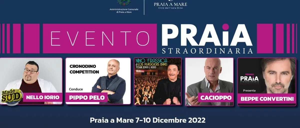 Eventi, nei prossimi giorni sarà \"Praia Straordinaria\" con un calendario ricco di spettacoli
