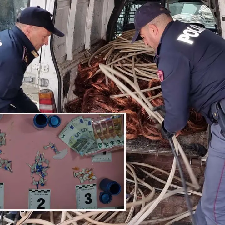Cosenza, sequestrati cocaina e rame a Via degli Stadi