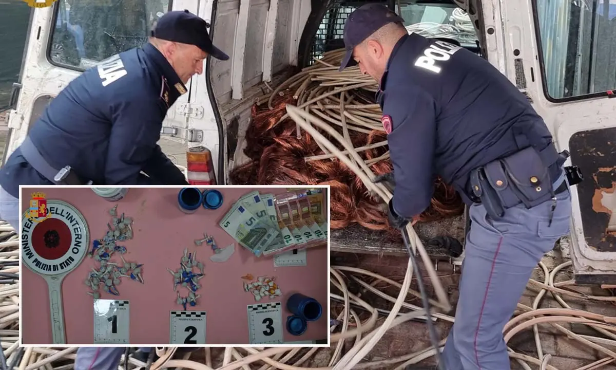 Cosenza, sequestrati cocaina e rame a Via degli Stadi