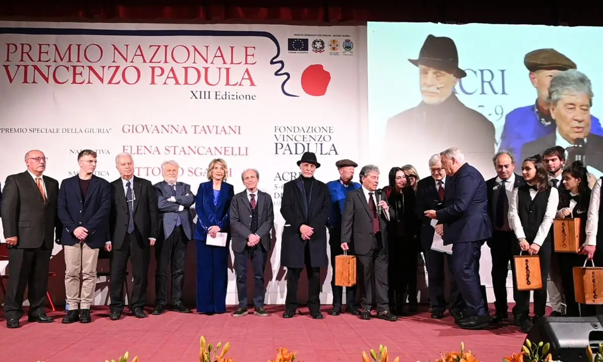 Acri, assegnati i riconoscimenti nell'ambito del premio \"Vincenzo Padula\"