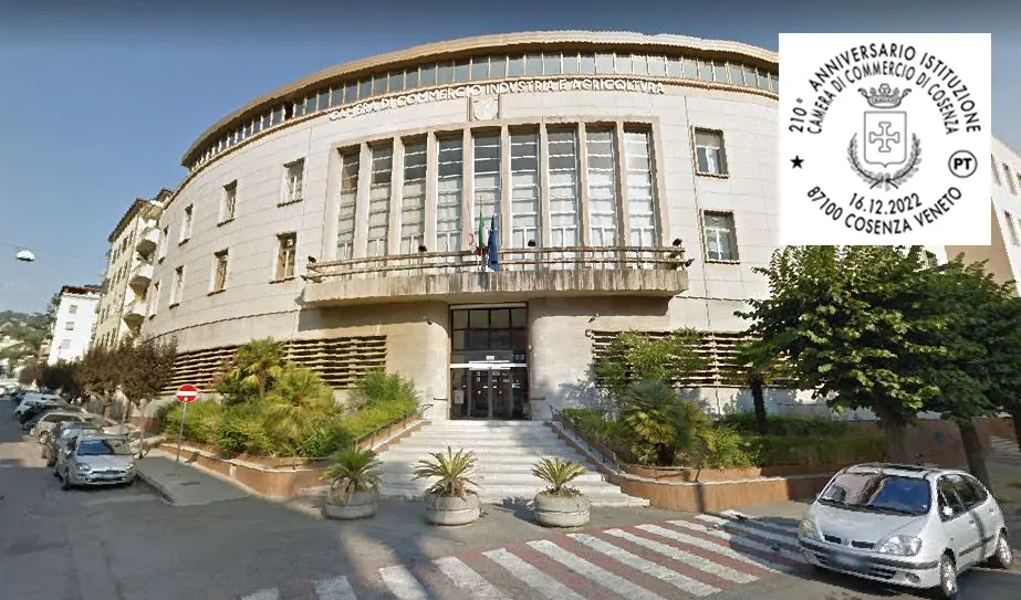 Poste Italiane, un bollo speciale per i 210 anni della Camera di commercio cosentina