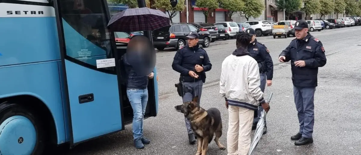 Cosenza, perquisizioni e controlli antidroga in piazza Autolinee