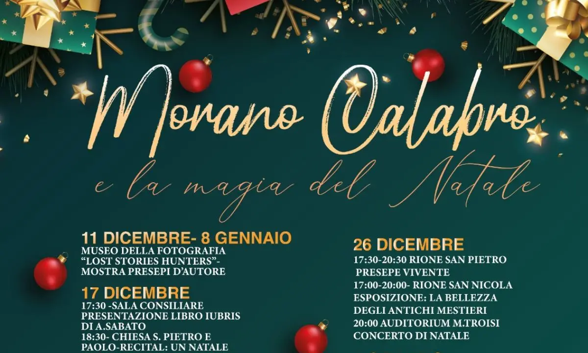 Morano Calabro e la magia del Natale, il programma degli eventi