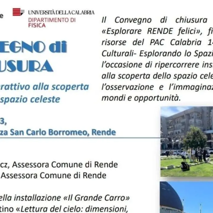 Rende agorà della scienza: si inaugura il Grande Carro