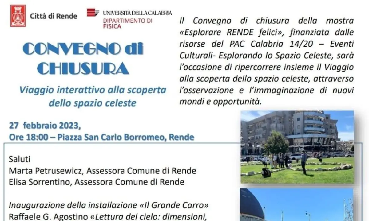 Rende agorà della scienza: si inaugura il Grande Carro