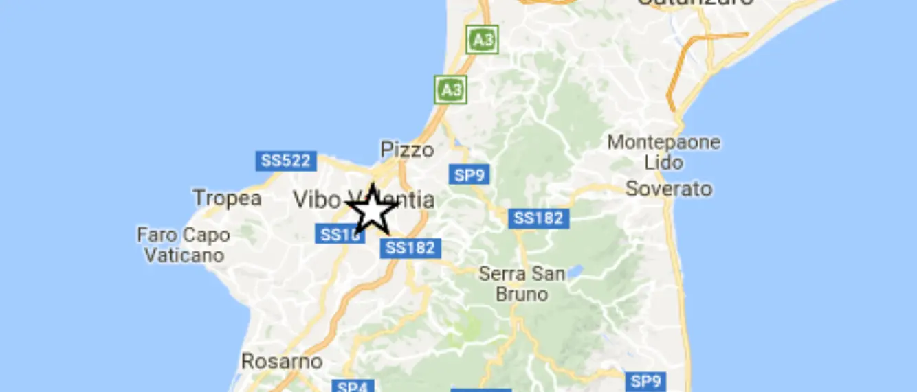 Scossa di terremoto in provincia di Vibo Valentia, paura nella popolazione