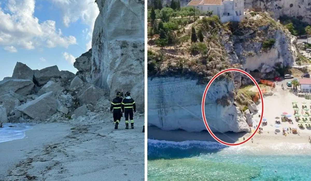 Tropea, frana parte del costone della Madonna dell’isola