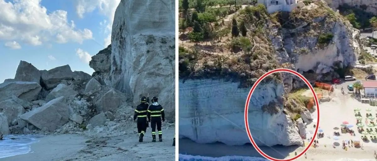 Tropea, frana parte del costone della Madonna dell’isola