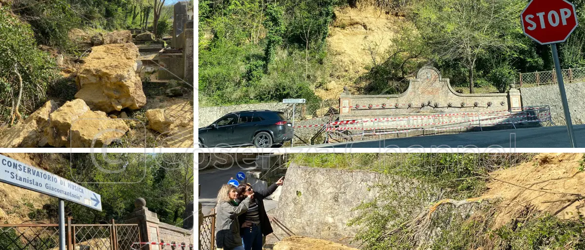 Cosenza, preoccupa la frana ai 13 canali. Sarà emessa un'ordinanza, traffico alternato | FOTO