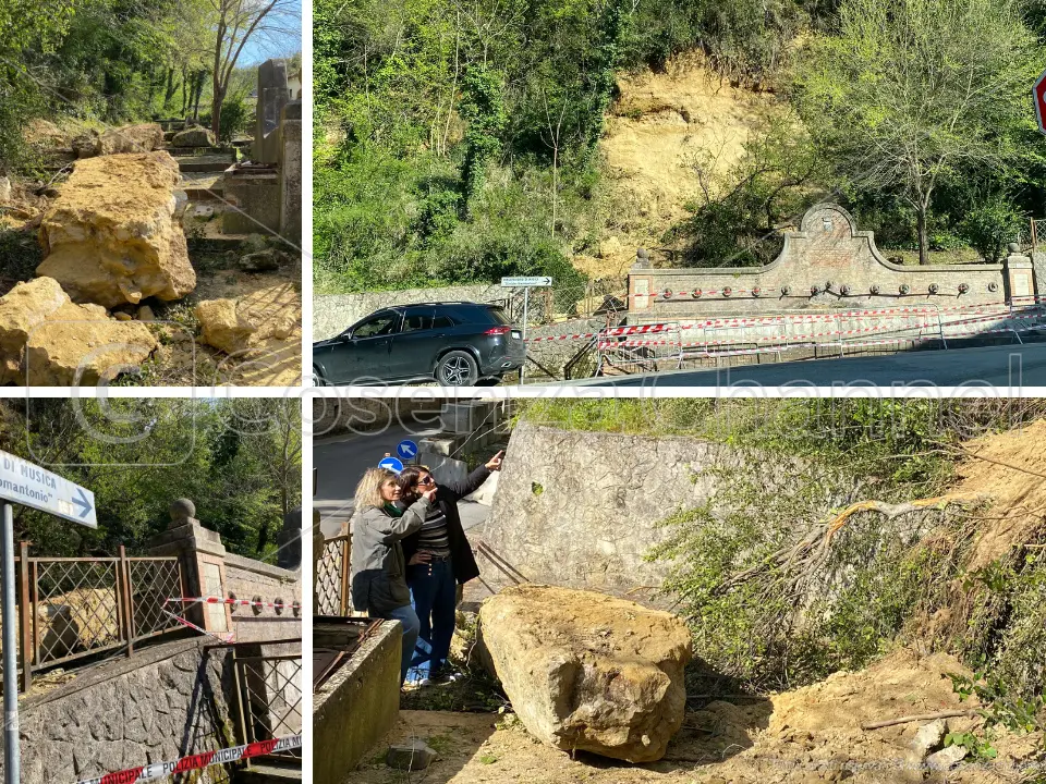 Cosenza, preoccupa la frana ai 13 canali. Sarà emessa un'ordinanza, traffico alternato | FOTO