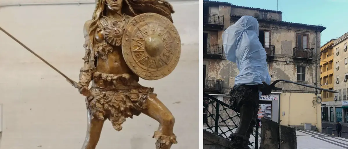 Cosenza, Donna Brettia danneggiata prima dell'inaugurazione. E intanto qualcuno rivuole indietro le statue del MaB