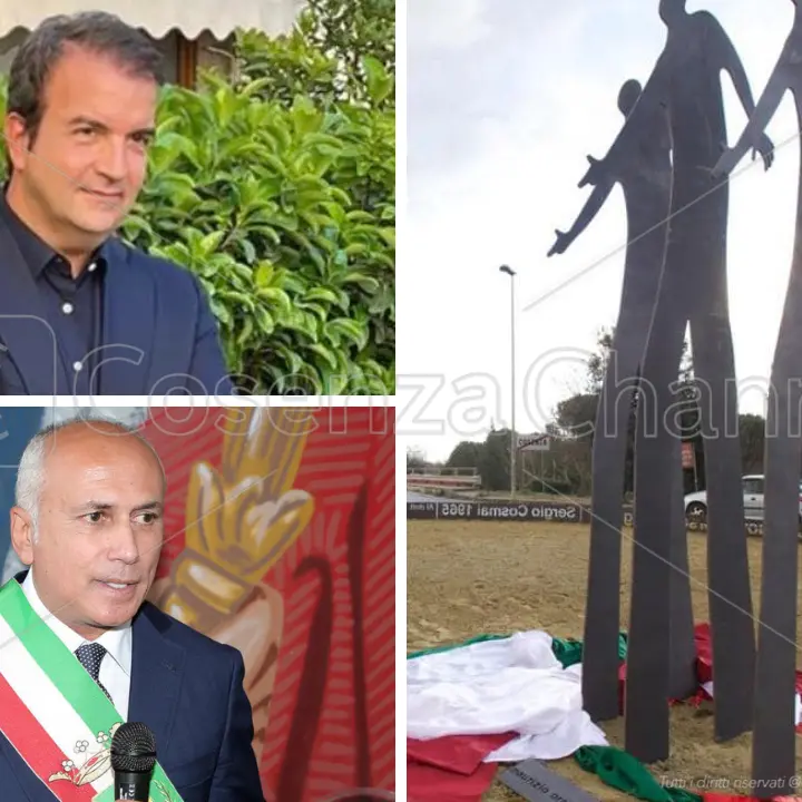 Sergio Cosmai e il monumento rimosso, l'accusa di Occhiuto a Caruso: «Città di nuovo senza anima»