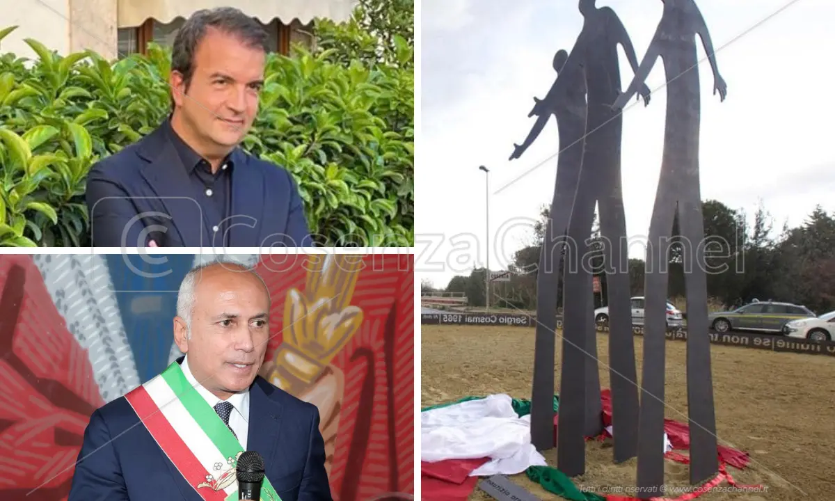 Sergio Cosmai e il monumento rimosso, l'accusa di Occhiuto a Caruso: «Città di nuovo senza anima»