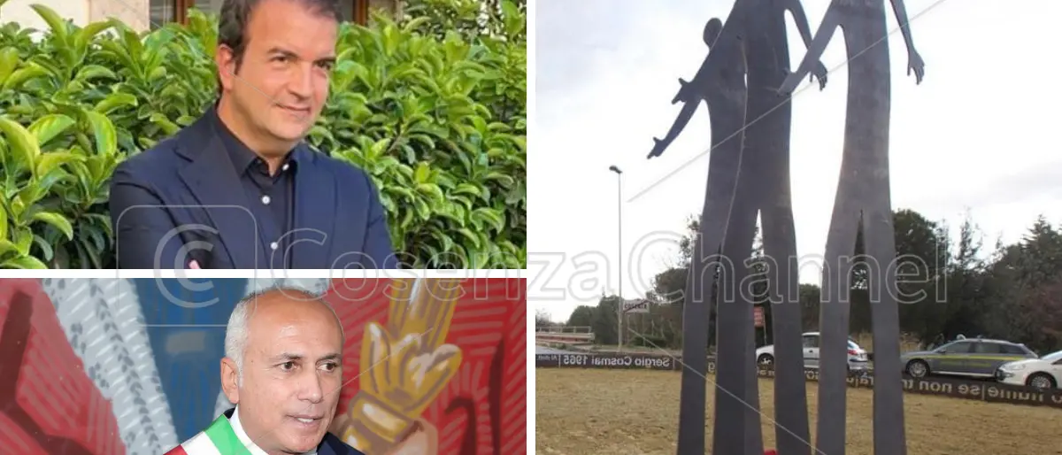 Sergio Cosmai e il monumento rimosso, l'accusa di Occhiuto a Caruso: «Città di nuovo senza anima»