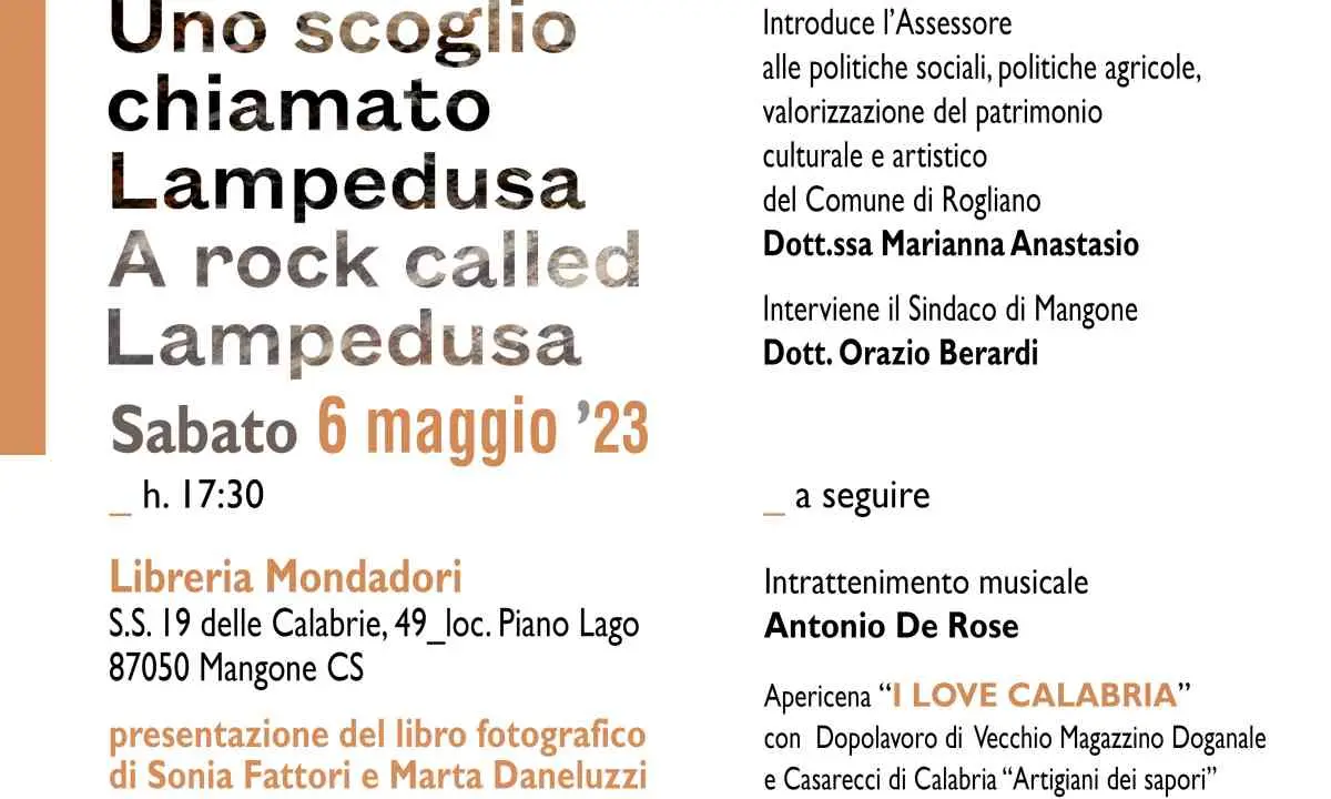 A Piano Lago la presentazione del libro \"Uno scoglio chiamato Lampedusa\"