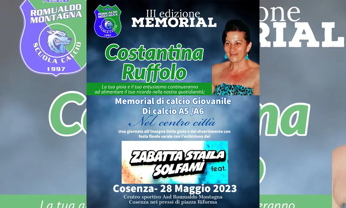 Cosenza, ecco la Terza Edizione del Memorial “Costantina Ruffolo”