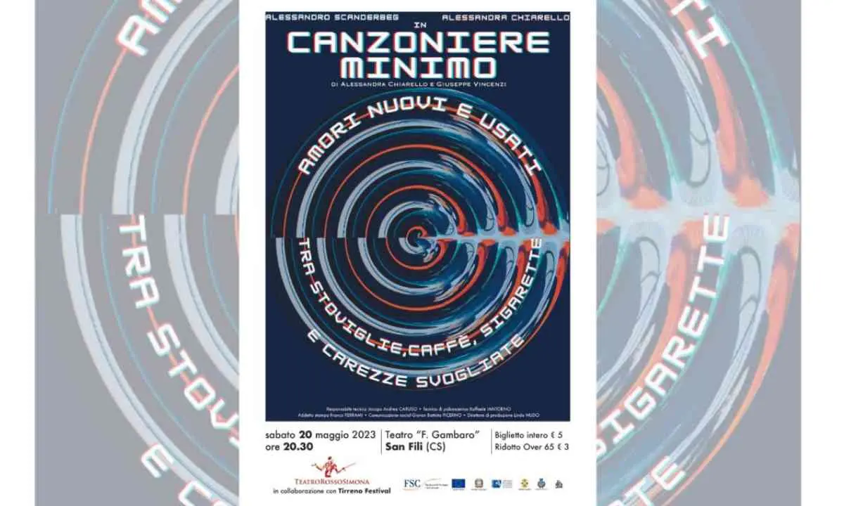 San Fili, Teatro Rossosimona porta in scena \"Canzoniere minimo\"