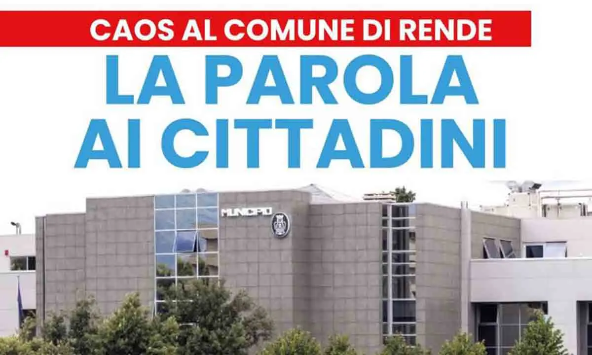 Rende, domani assemblea pubblica: «Il Comune è nel caos più totale»