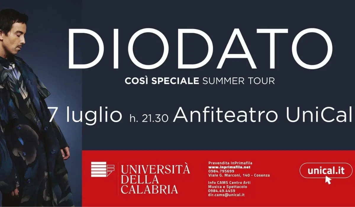 Rende, musica live all'Unical con il concerto di Diodato