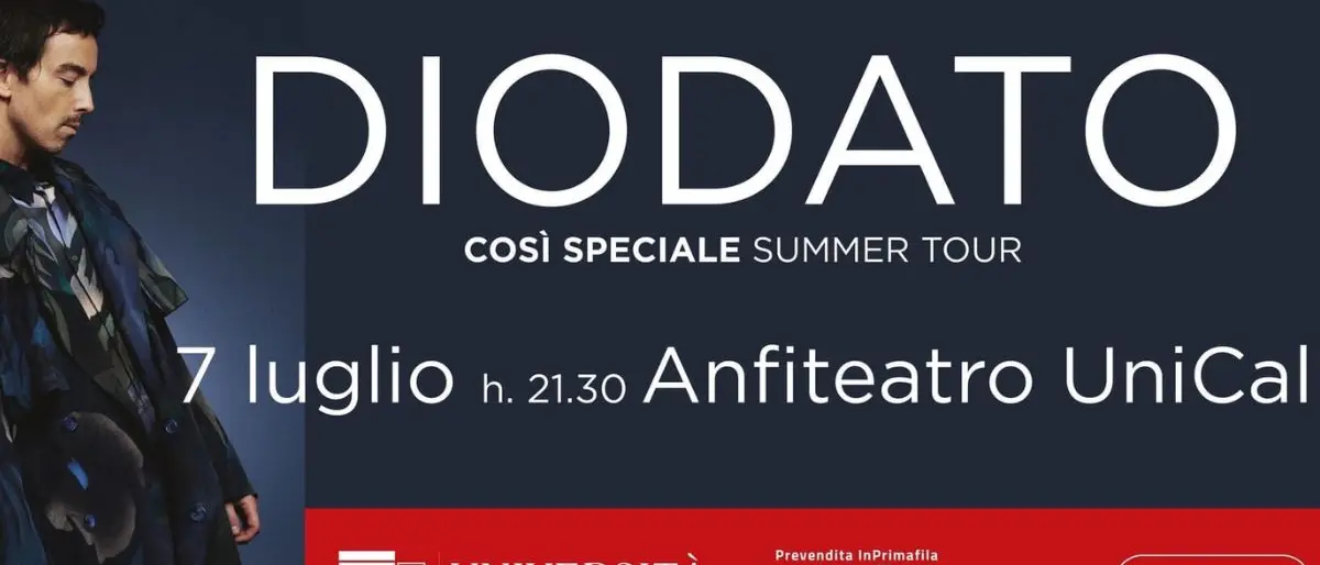 Rende, musica live all'Unical con il concerto di Diodato