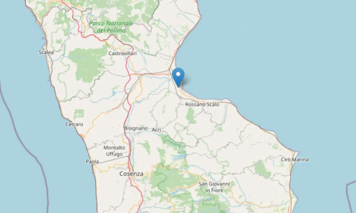 Scossa di terremoto in provincia di Cosenza alle 11.15: paura tra i cittadini ma nessuna criticità
