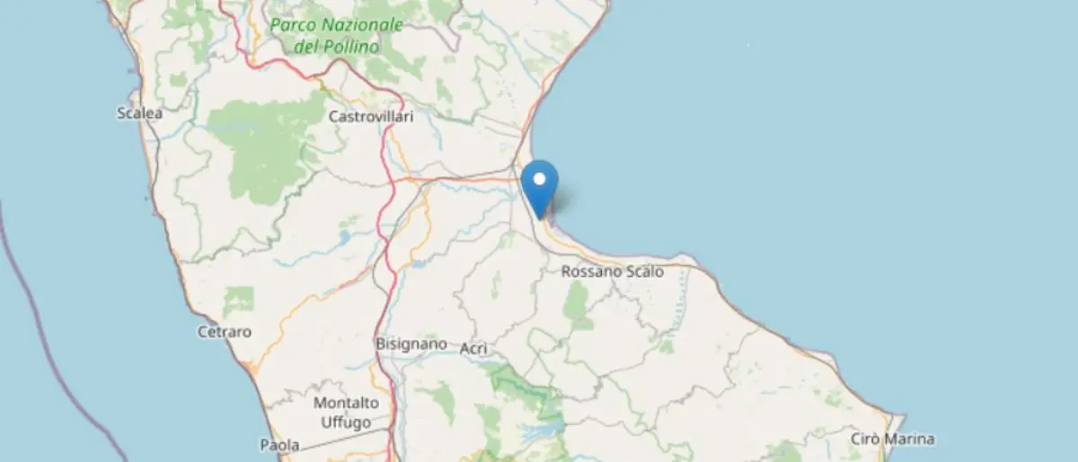 Scossa di terremoto in provincia di Cosenza alle 11.15: paura tra i cittadini ma nessuna criticità