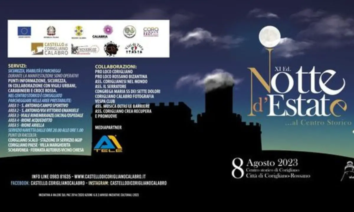 Notte d'estate nel centro storico di Corigliano tra tradizione, musica ed enogastronomia