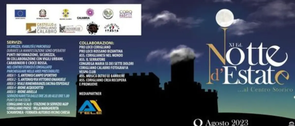 Notte d'estate nel centro storico di Corigliano tra tradizione, musica ed enogastronomia