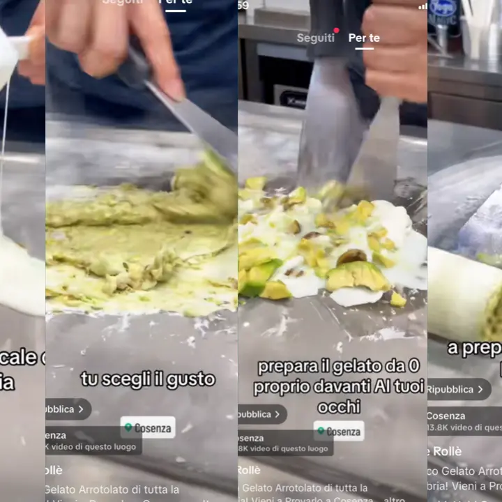 Il gelato arrotolato sulla piastra. Dalla Thailandia a Cosenza passando per Tik Tok