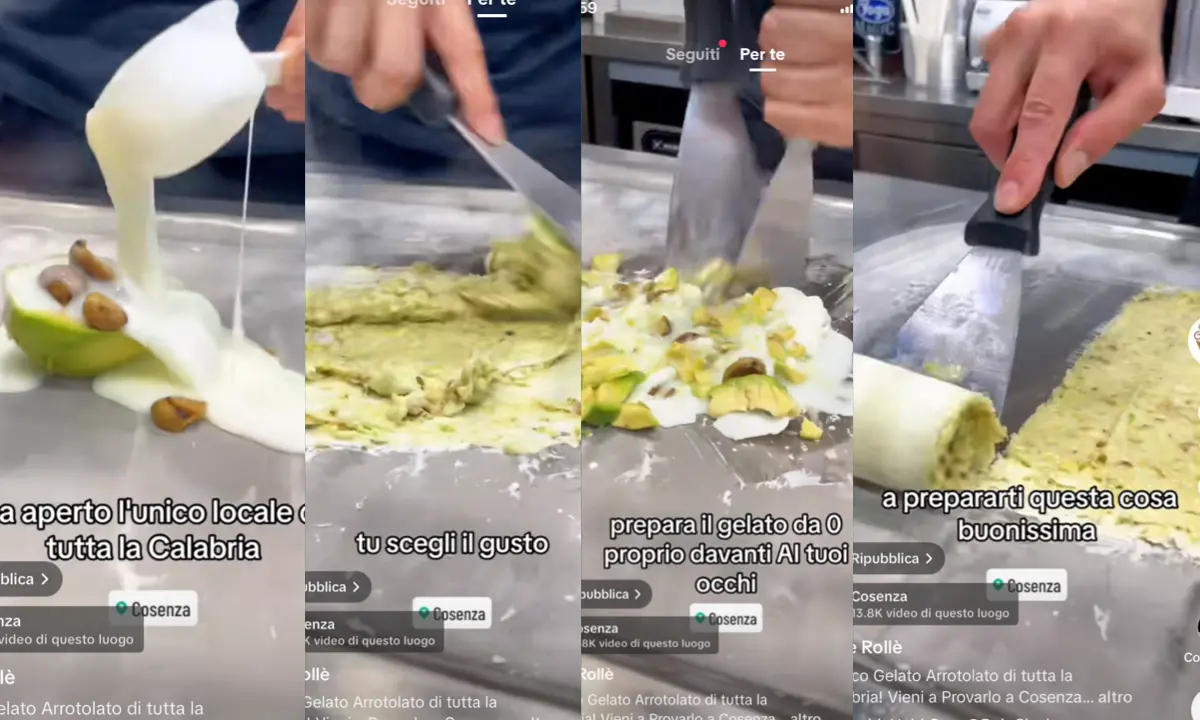 Il gelato arrotolato sulla piastra. Dalla Thailandia a Cosenza passando per Tik Tok