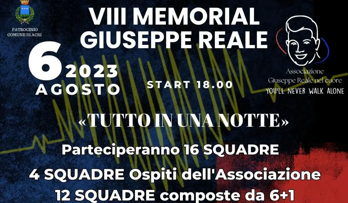 Acri, sportivi e non ricordano Giuseppe Reale: un ragazzo che amava il calcio
