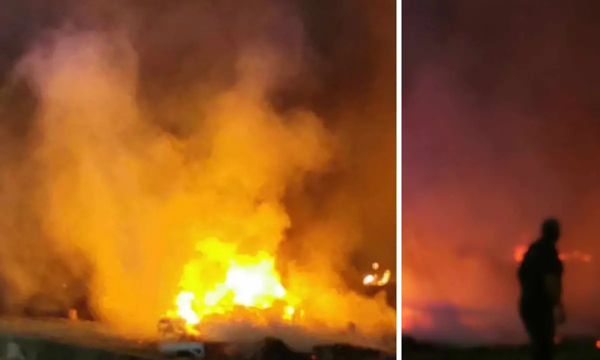 Cosenza, incendio nel quartiere di Vaglio Lise