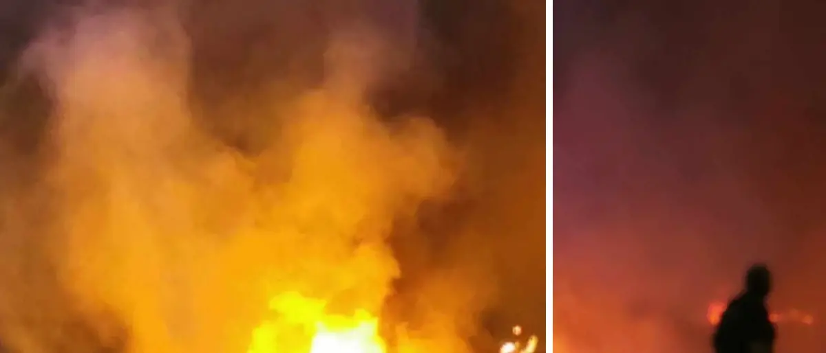 Cosenza, incendio nel quartiere di Vaglio Lise