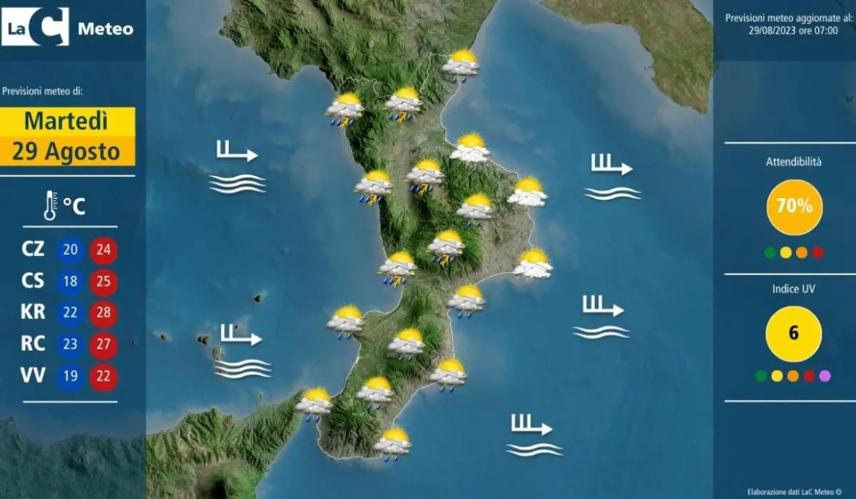 Cosenza, temporali e raffiche di vento anche in altre zone della Calabria