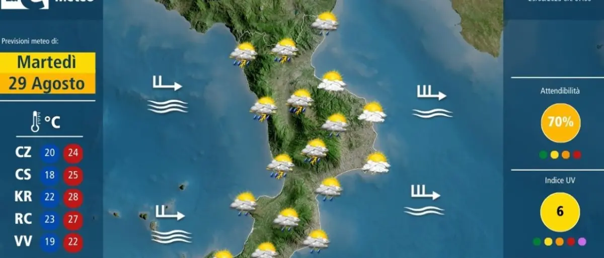 Cosenza, temporali e raffiche di vento anche in altre zone della Calabria