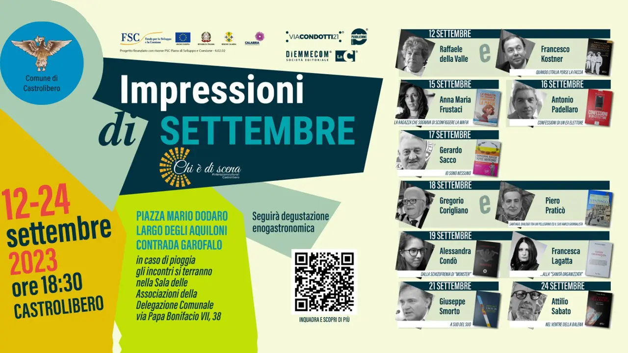 Castrolibero, domani la prima tappa della rassegna “Impressioni di settembre”