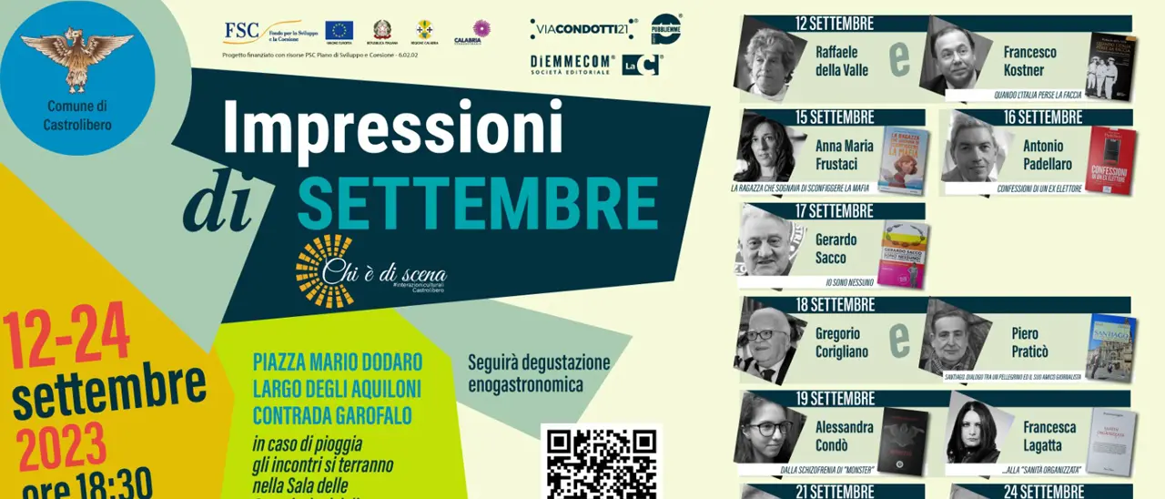 Castrolibero, domani la prima tappa della rassegna “Impressioni di settembre”